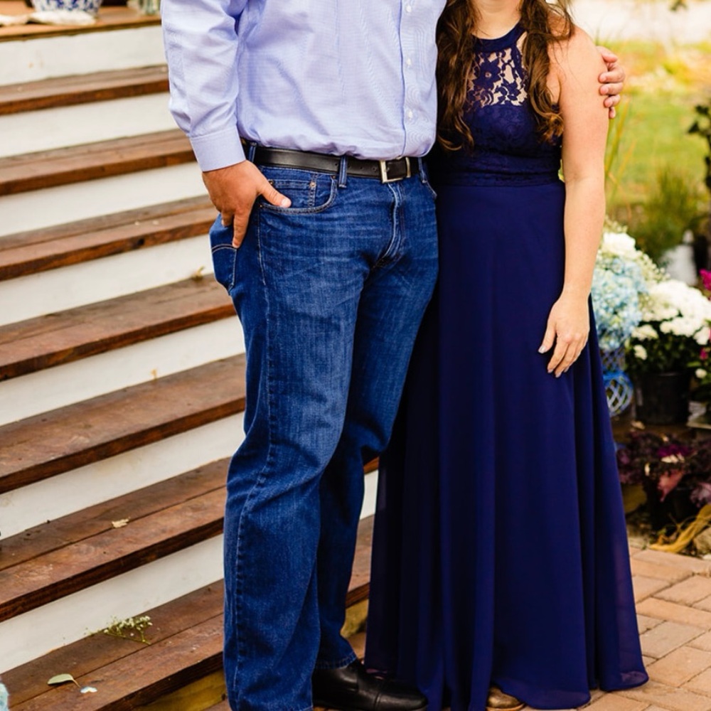 Lulus Dark Blue Floor Length Dress